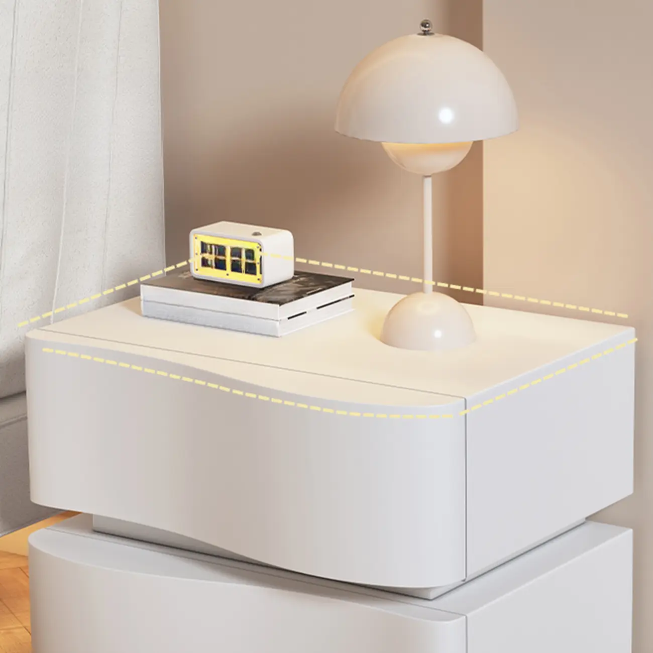 Stylish Solid Wood White Nightstand With 2 Drawer  Image - 7 | homeyfad