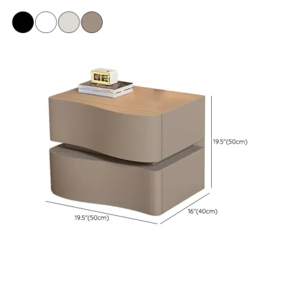 Stylish Solid Wood White Nightstand With 2 Drawer  Image - 10