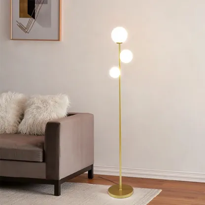 3-Light Modern Floor Lamps with Metal Base for Living Room Image - 1