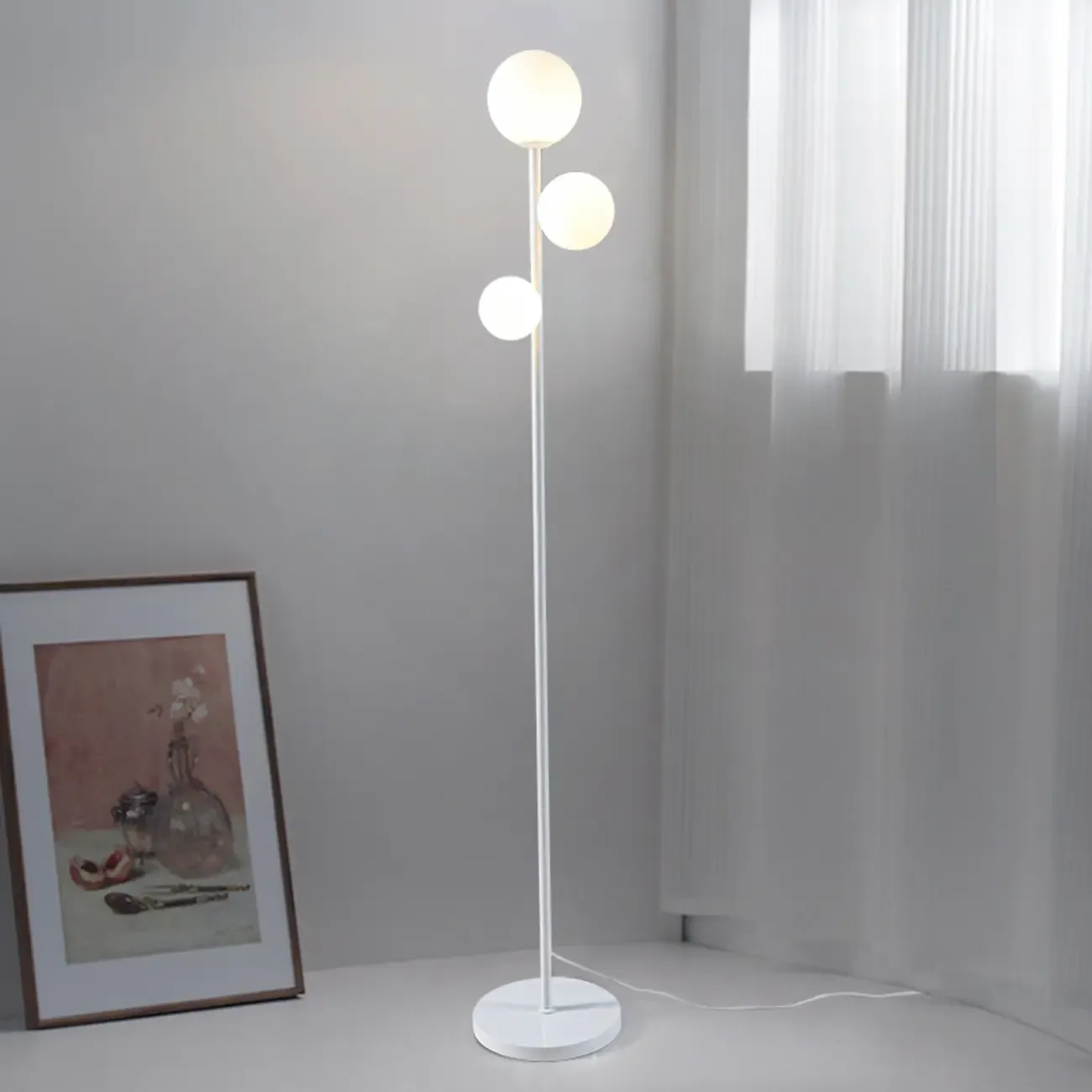 3-Light Modern Floor Lamps with Metal Base for Living Room Image - 3