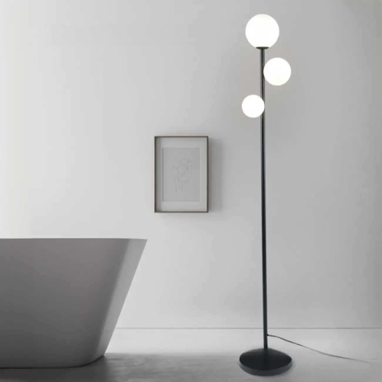 3-Light Modern Floor Lamps with Metal Base for Living Room Image - 4