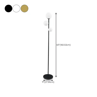 3-Light Modern Floor Lamps with Metal Base for Living Room #size