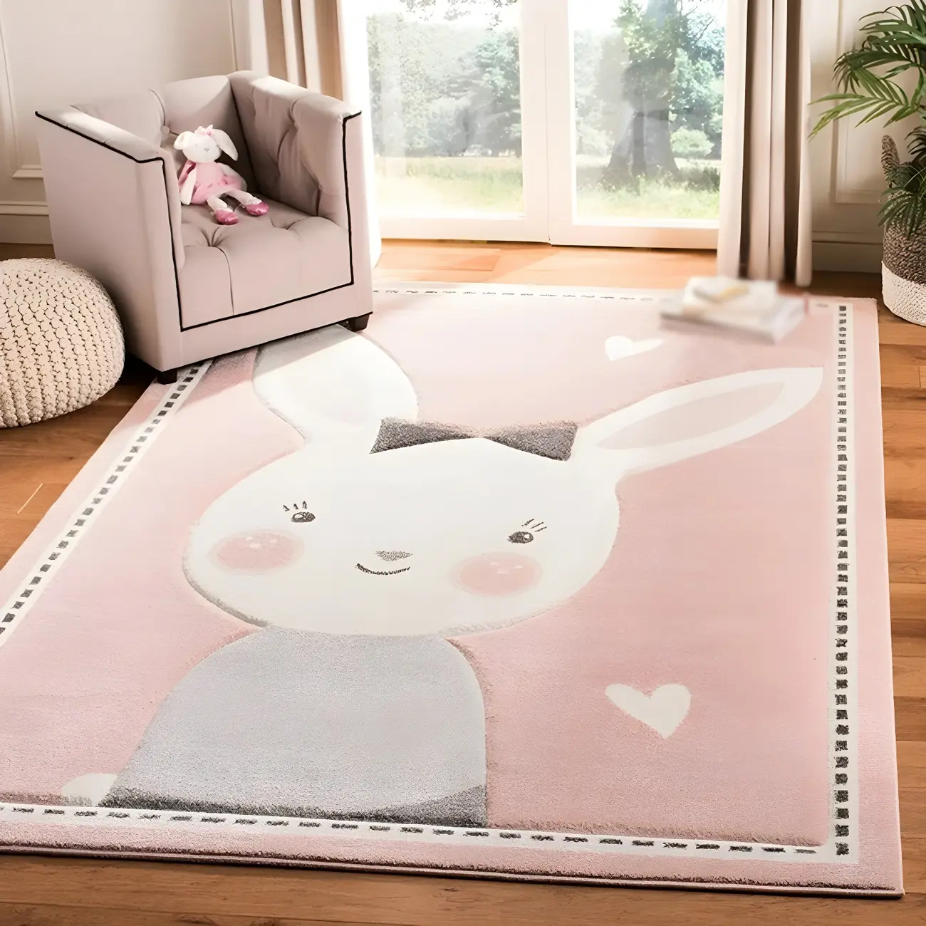Kids Polyester Cartoon Pattern Rectangle Area Rug Image - 1 | homeyfad