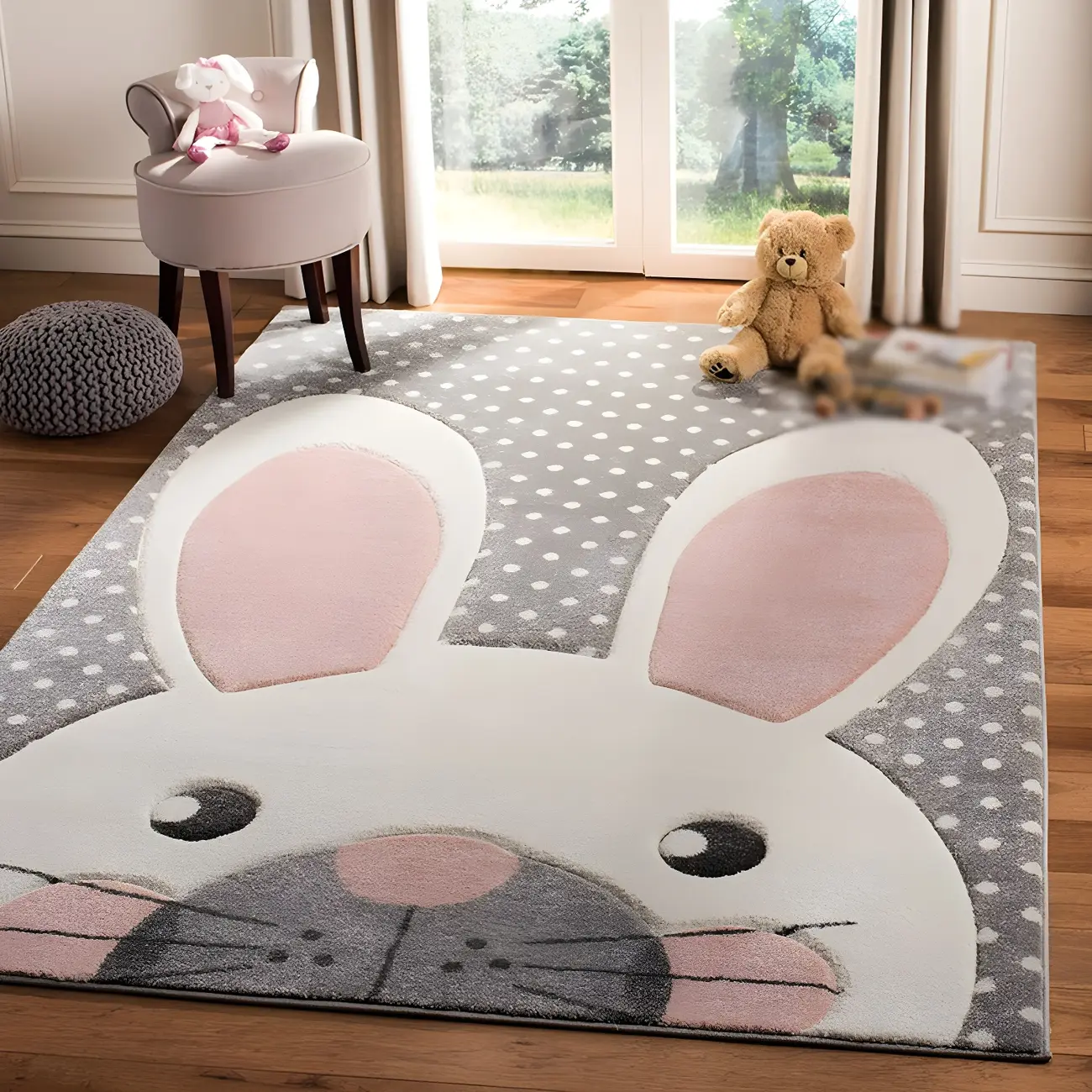 Kids Polyester Cartoon Pattern Rectangle Area Rug Image - 2 | homeyfad