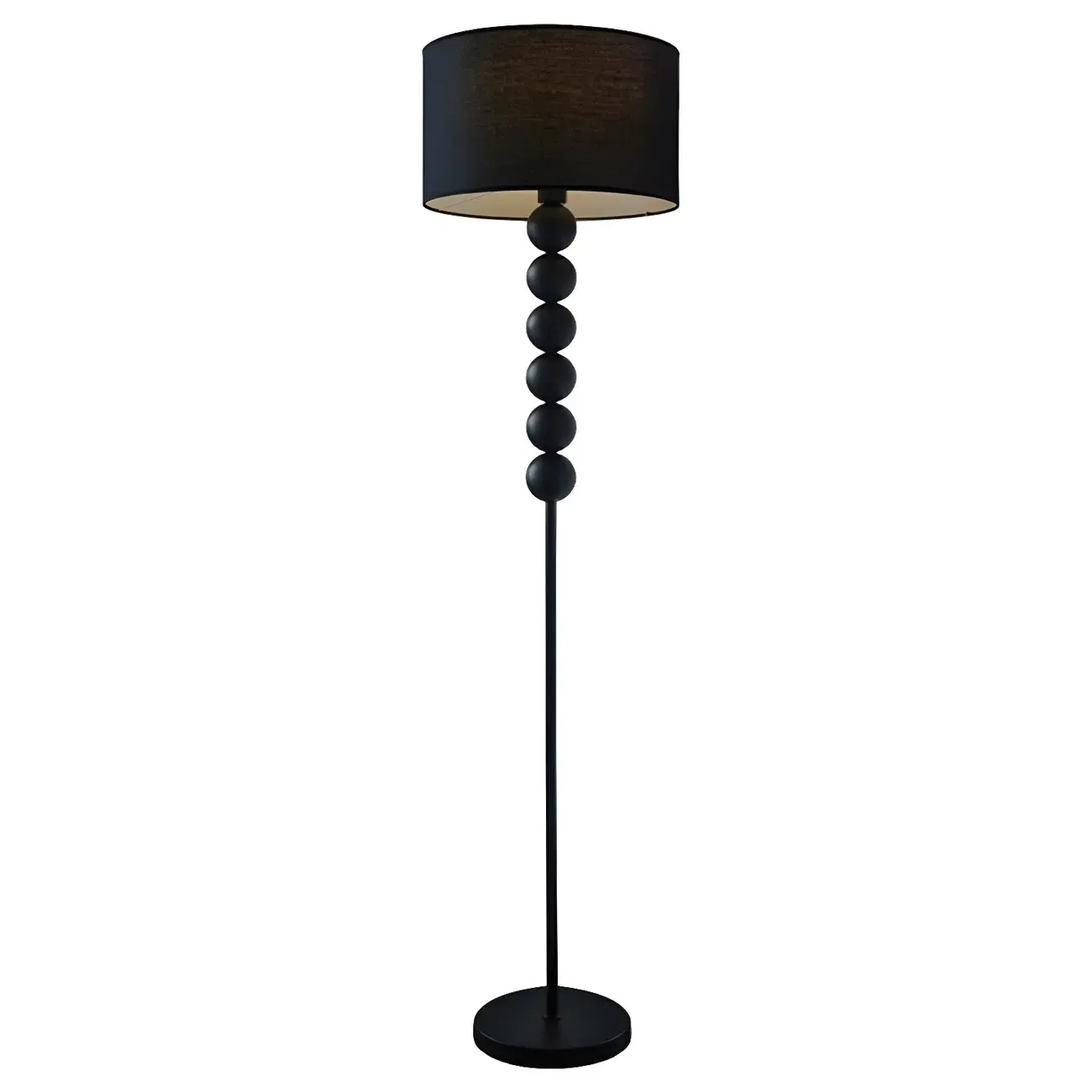 Traditional Black Floor Lamp with Stacked Ball for Bedroom Image - 2