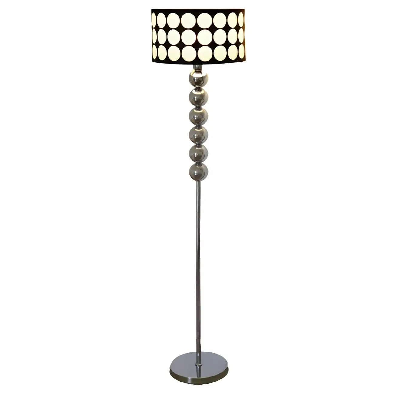 Traditional Black Floor Lamp with Stacked Ball for Bedroom Image - 3