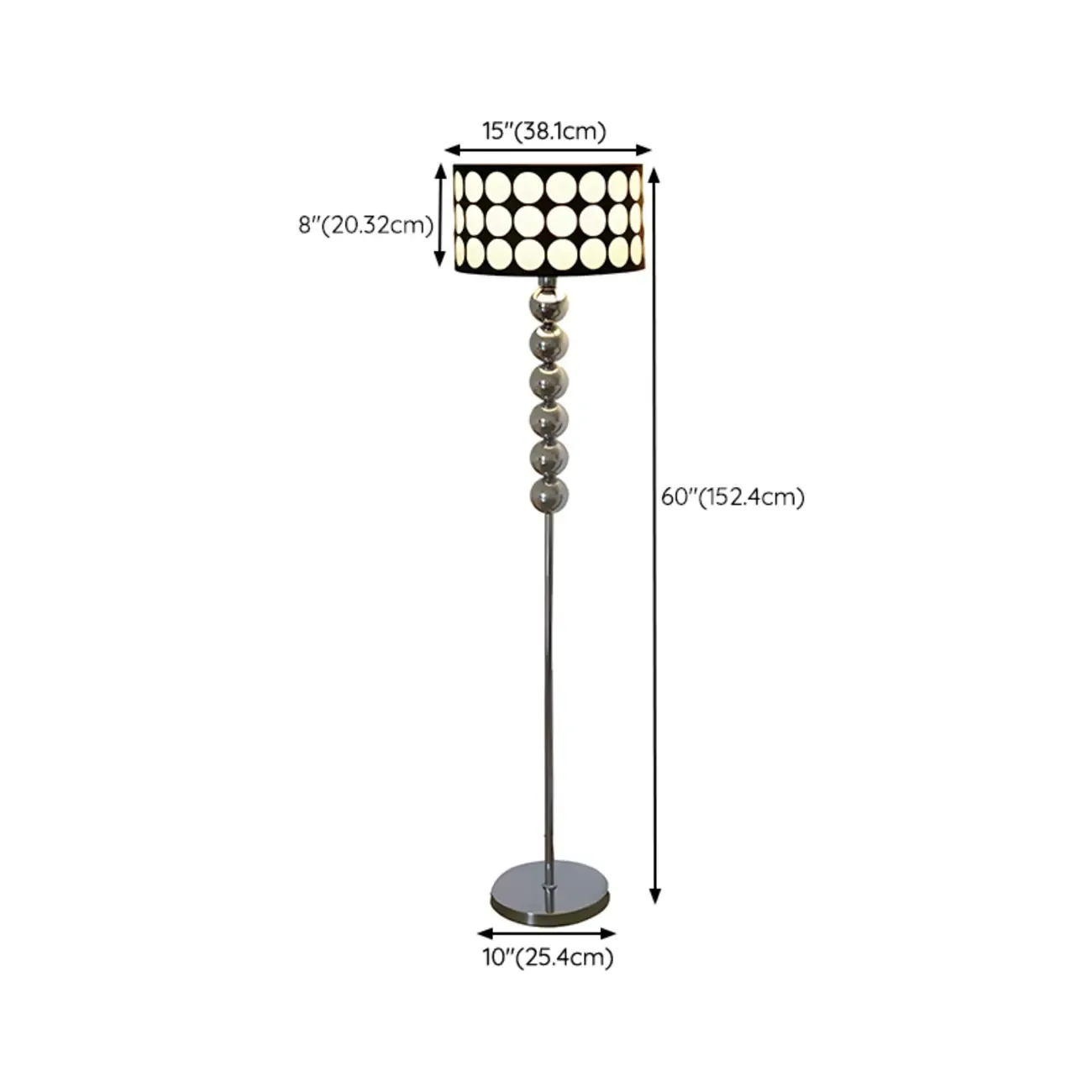Traditional Black Floor Lamp with Stacked Ball for Bedroom Image - 11