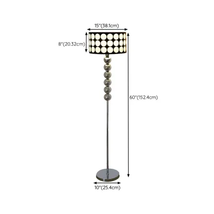 Traditional Black Floor Lamp with Stacked Ball for Bedroom Image - 11