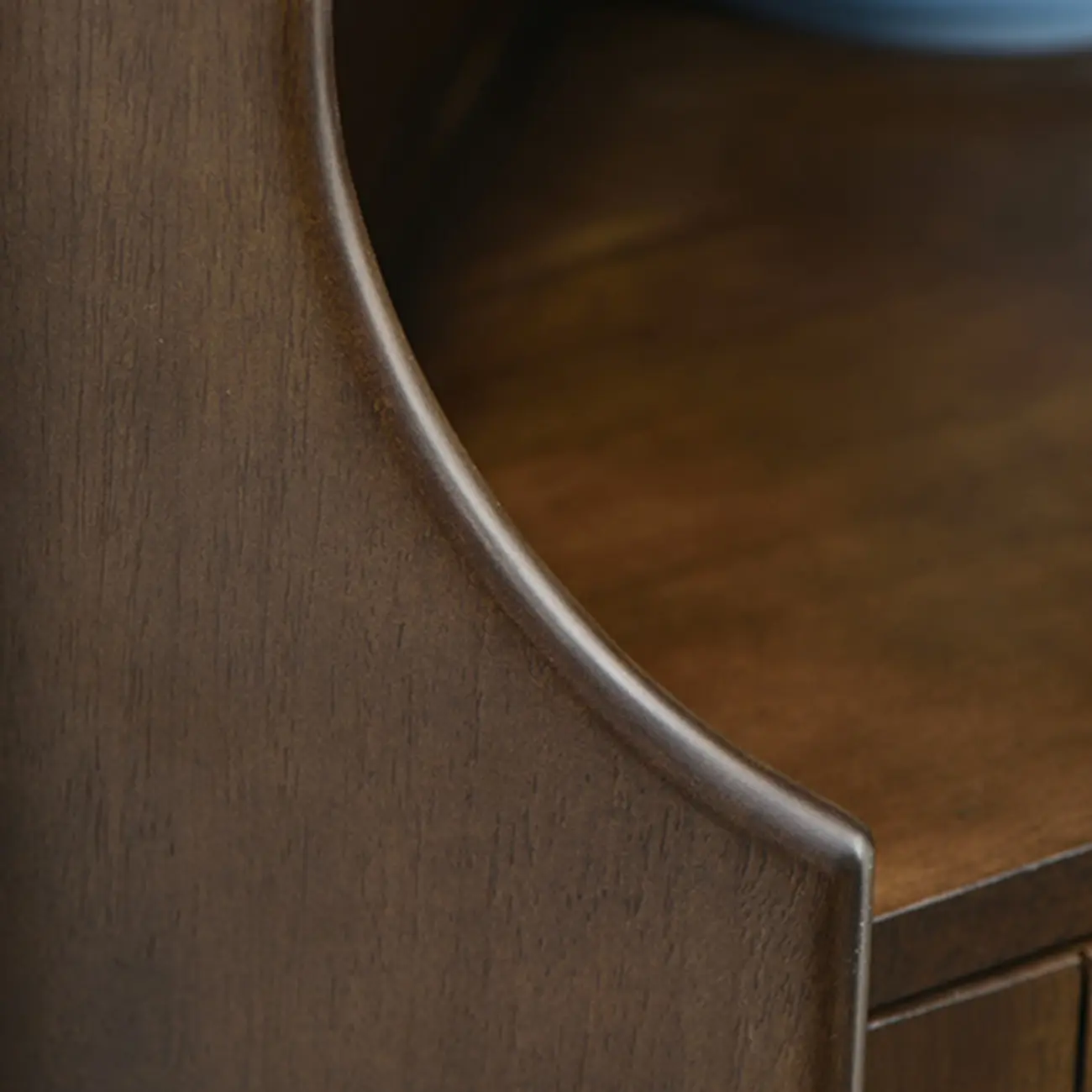 Rustic Brown Wooden Corner Wine Cabinet with Glass Doors Image - 7 | homeyfad