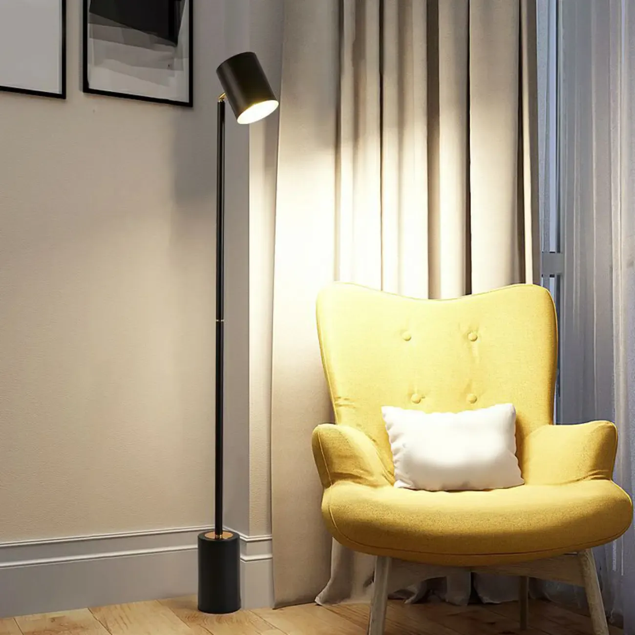 Modern Minimalist Iron LED Floor Lamp for Living Room Decor Image - 2