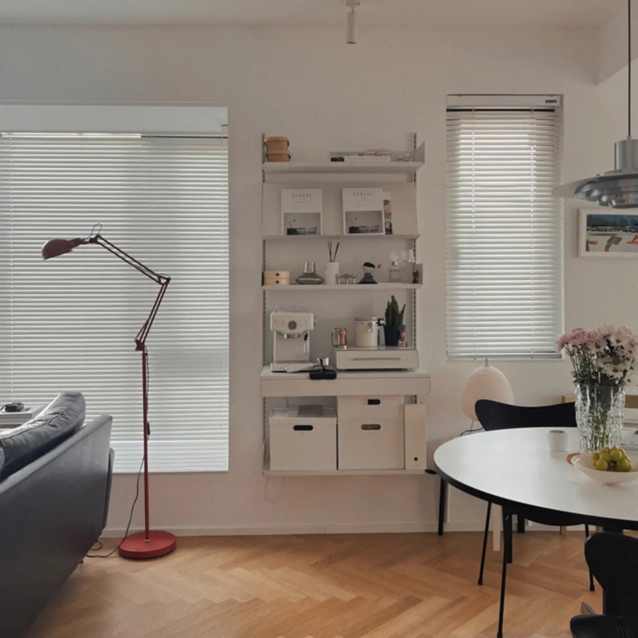Adjustable Task Floor Lamp with Swing Arm for Living Room Image - 2 | homeyfad