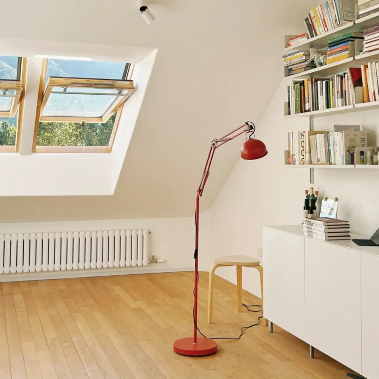 Adjustable Task Floor Lamp with Swing Arm for Living Room Image - 3