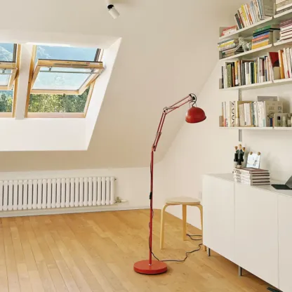 Adjustable Task Floor Lamp with Swing Arm for Living Room Image - 3
