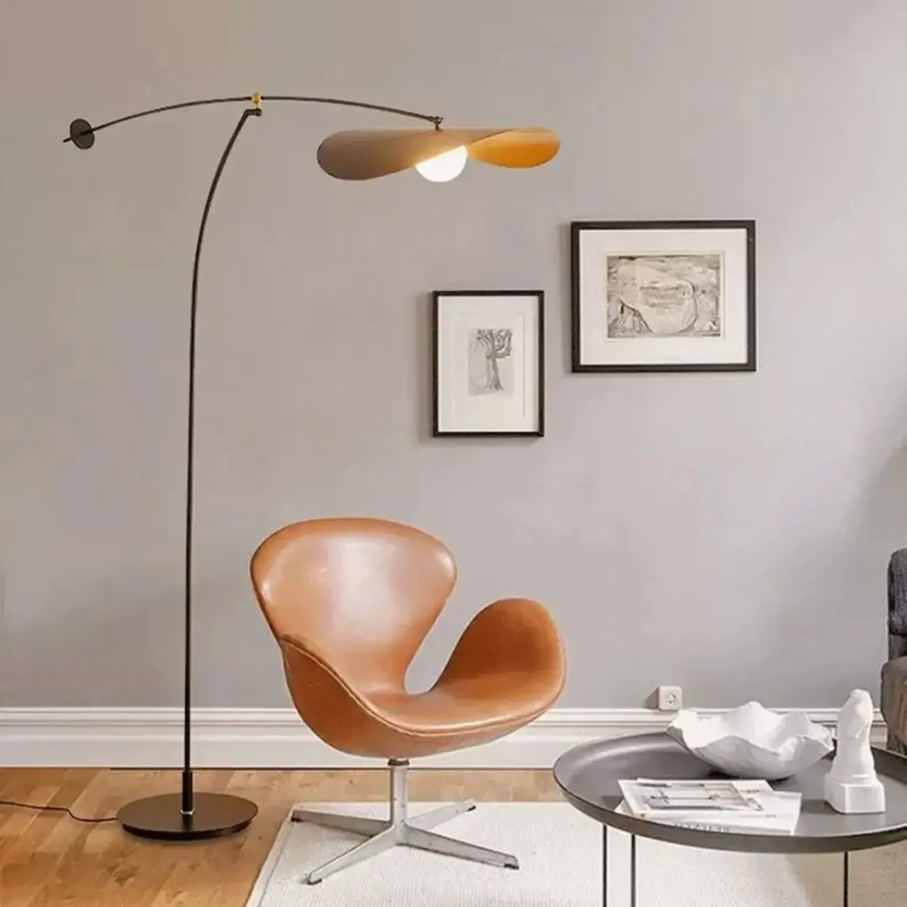 Modern LED Floor Lamp with Balance Arm for Living Room Image - 1