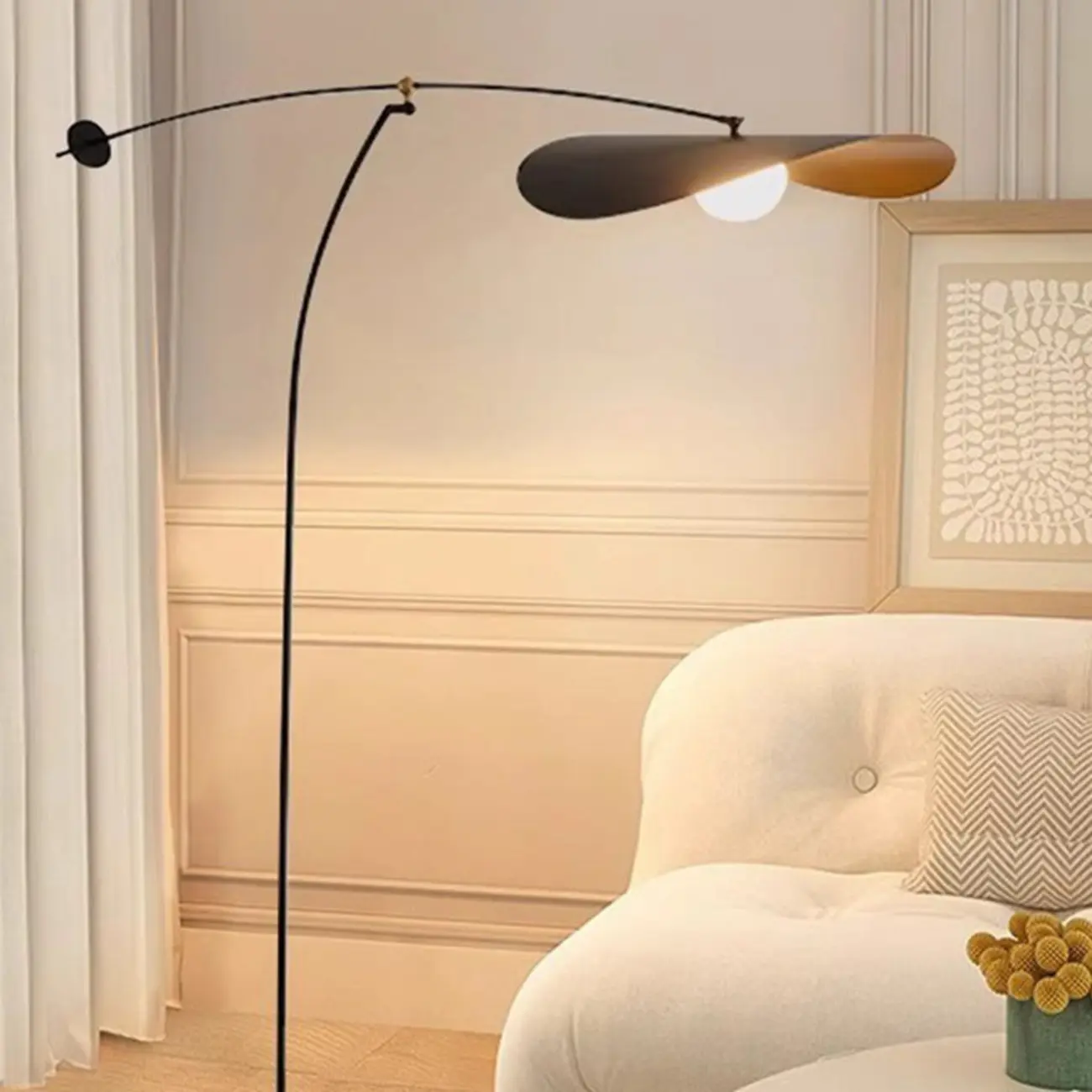 Modern LED Floor Lamp with Balance Arm for Living Room Image - 2 | homeyfad