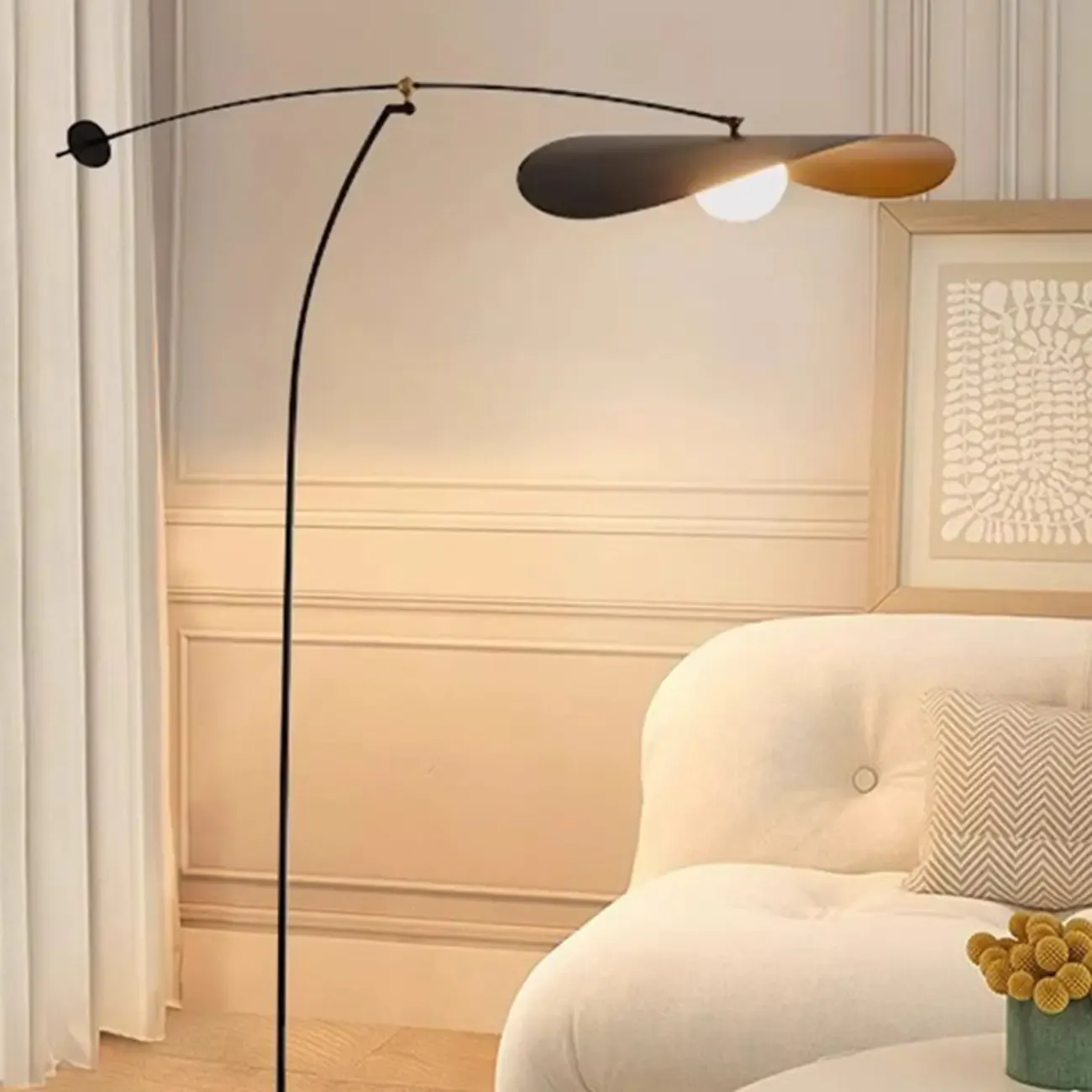 Modern LED Floor Lamp with Balance Arm for Living Room Image - 2