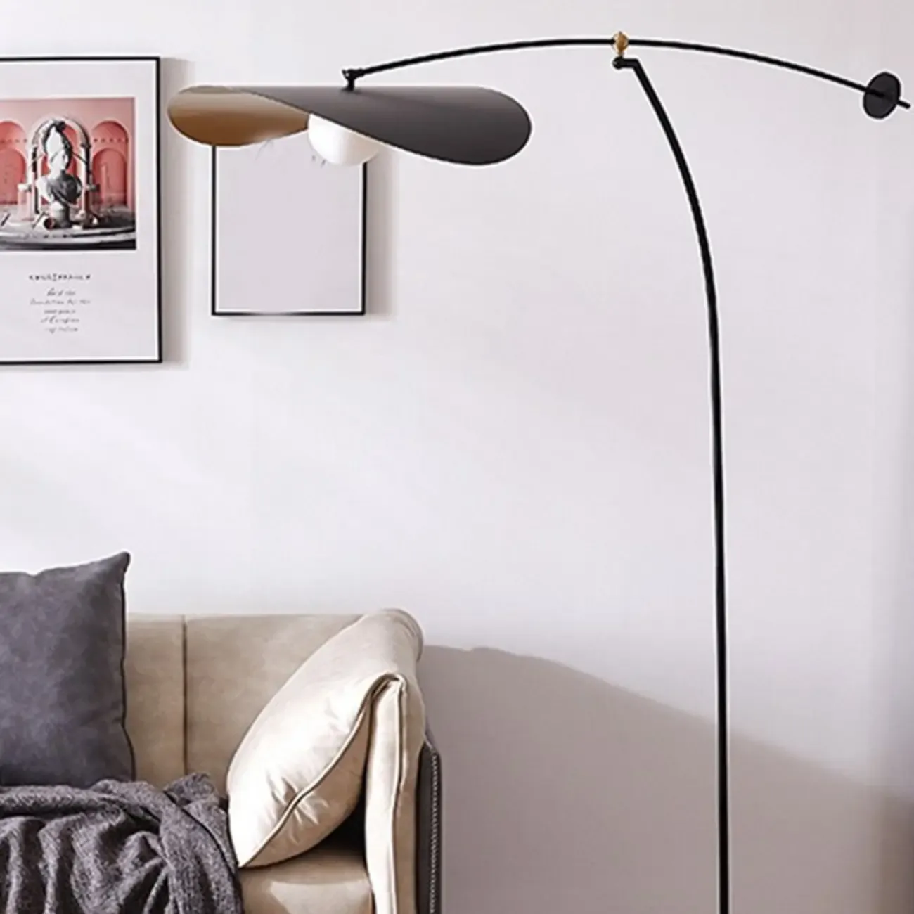 Modern LED Floor Lamp with Balance Arm for Living Room Image - 4