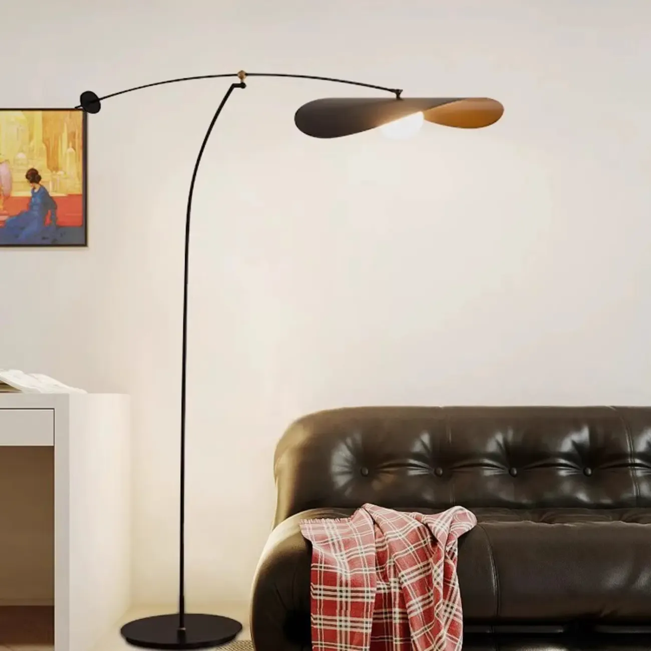 Modern LED Floor Lamp with Balance Arm for Living Room Image - 10