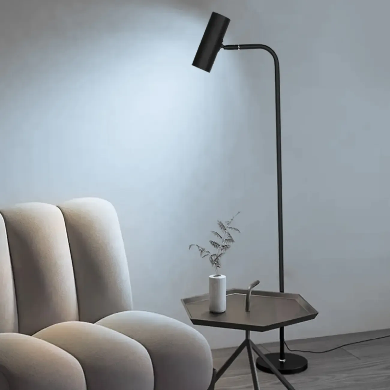 Modern Black Floor Lamp for Living Room Image - 2