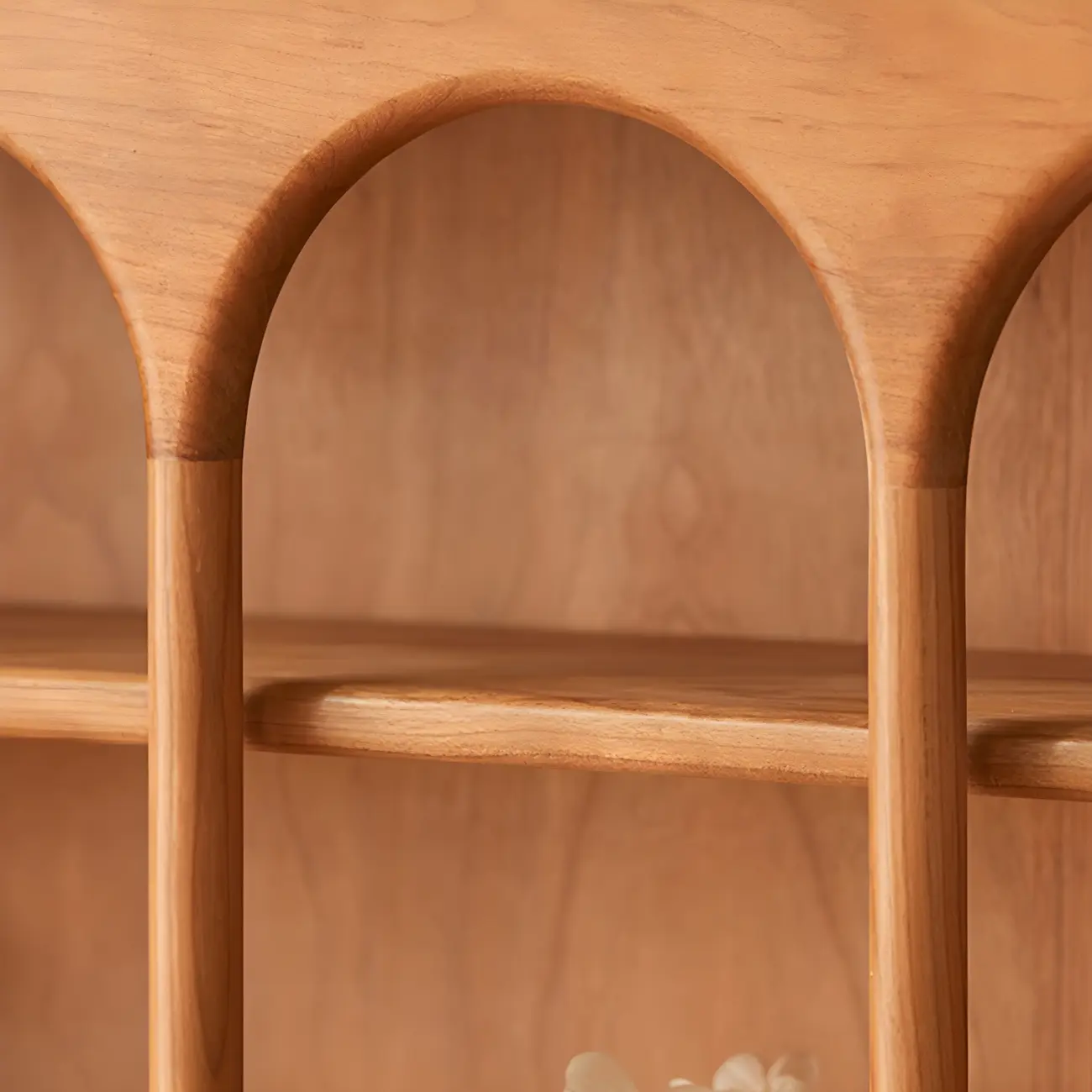 Classic Cheery Wooden Open Display Cabinet for Dining Room Image - 9 | homeyfad