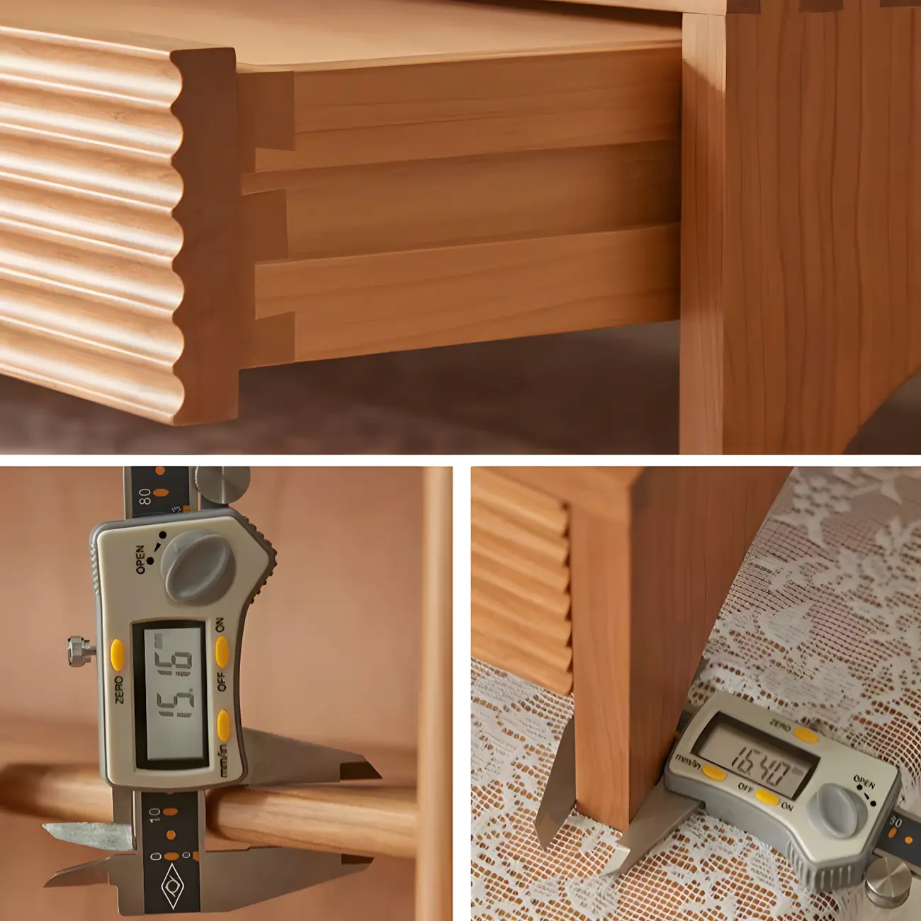 Classic Cheery Wooden Open Display Cabinet for Dining Room Image - 10 | homeyfad