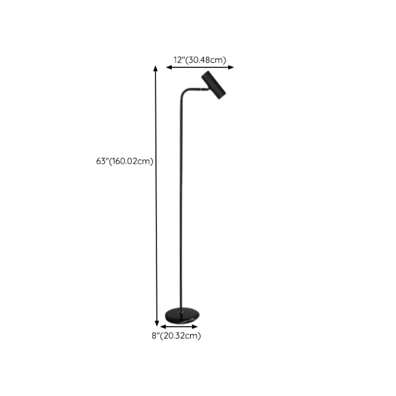 Modern Black Floor Lamp for Living Room #size