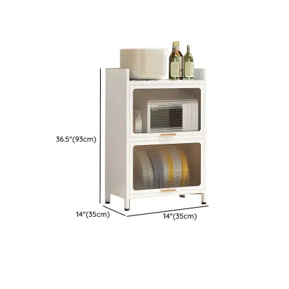 Elegant White Steel Display Cabinet with Shelves Image - 28