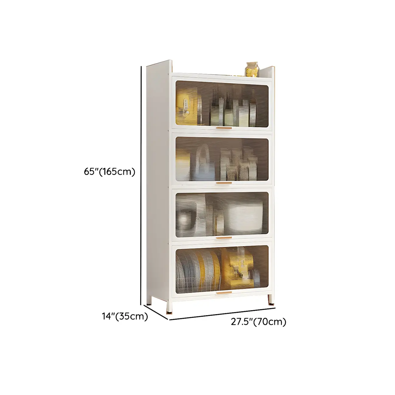 Elegant White Steel Display Cabinet with Shelves Image - 30 | homeyfad