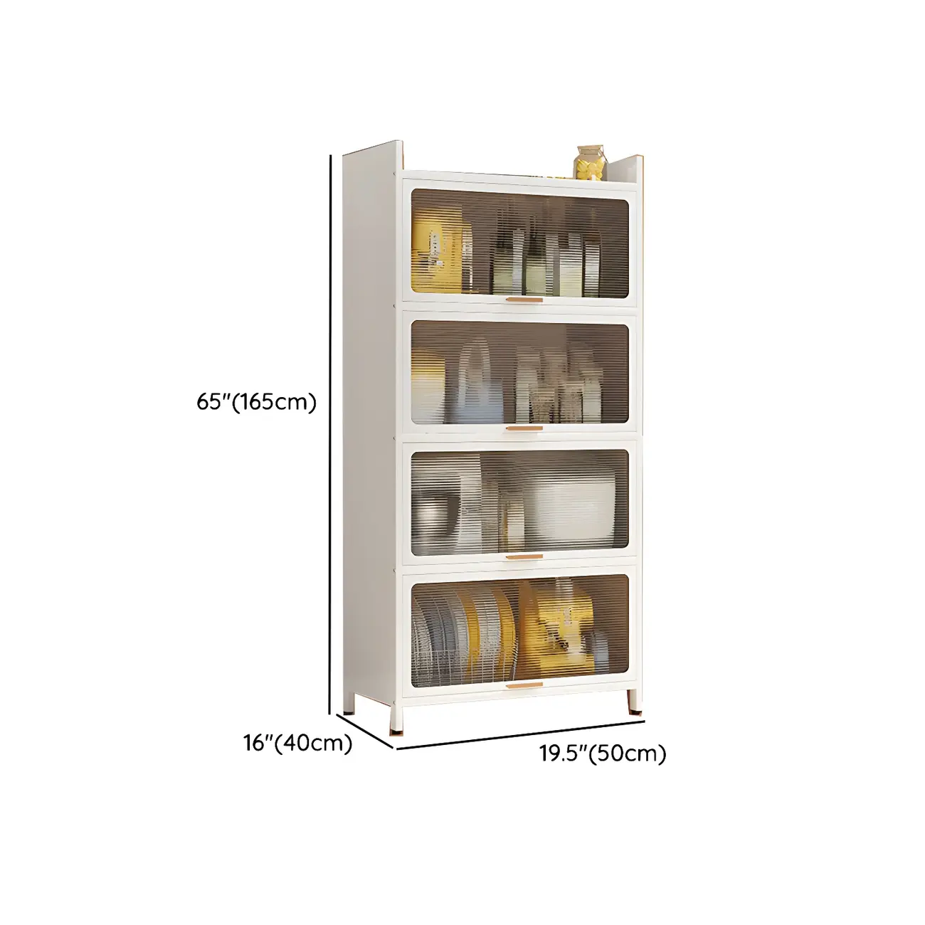Elegant White Steel Display Cabinet with Shelves Image - 31 | homeyfad