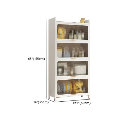 Elegant White Steel Display Cabinet with Shelves Image - 32