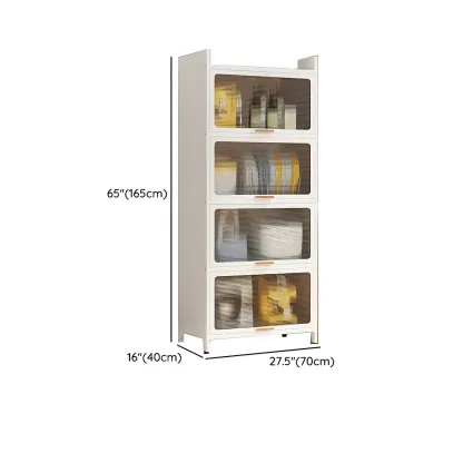 Elegant White Steel Display Cabinet with Shelves Image - 33