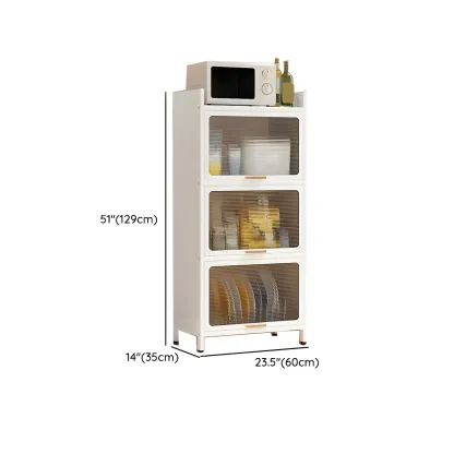 Elegant White Steel Display Cabinet with Shelves Image - 37