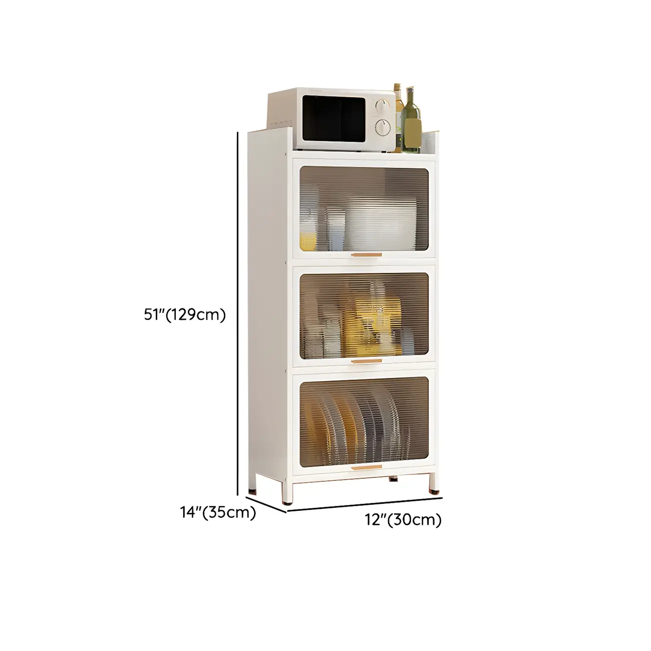 Elegant White Steel Display Cabinet with Shelves Image - 44 | homeyfad