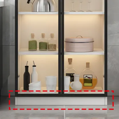 Traditional Freestanding Wooden Display Cabinet with Glass Doors Image - 10