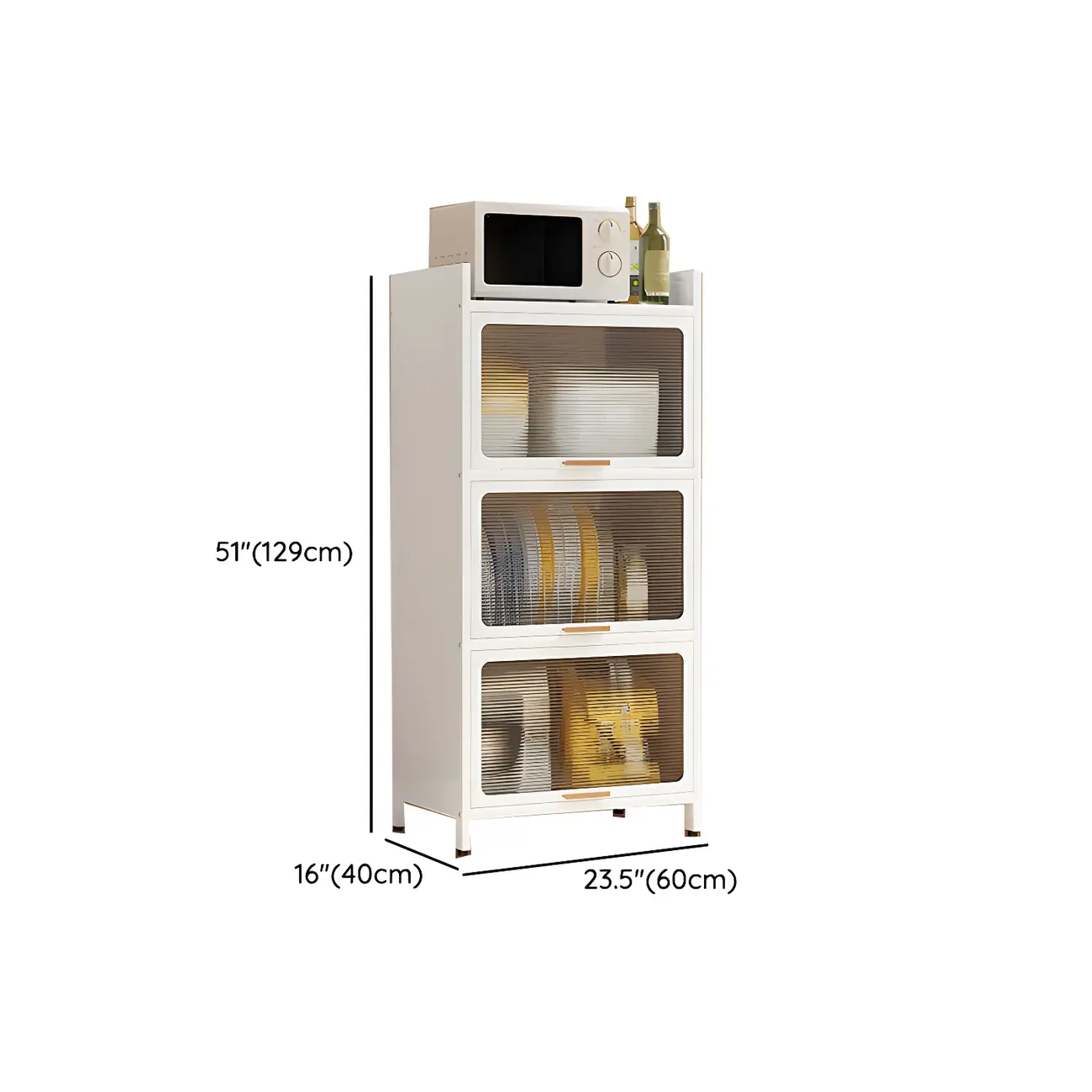 Elegant White Steel Display Cabinet with Shelves Image - 46 | homeyfad