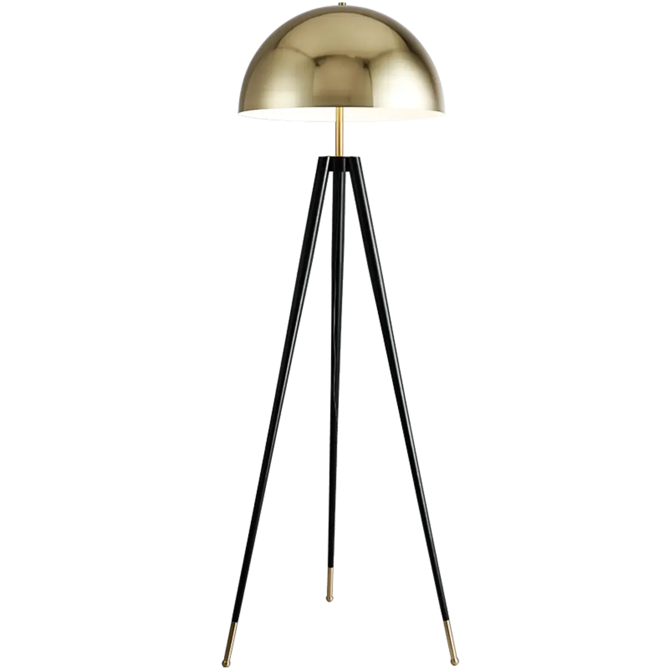 Modern Metal Tripod Floor Lamp with Gold Shade for Living Room Image - 5