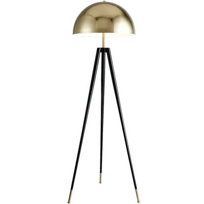 Modern Metal Tripod Floor Lamp with Gold Shade for Living Room Image - 5