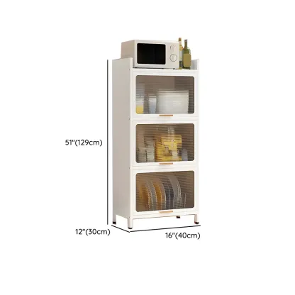 Elegant White Steel Display Cabinet with Shelves Image - 48