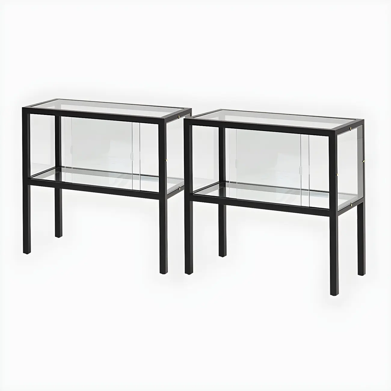 Modern Glass Display Cabinet with Metal Frame for Dining Room Image - 3 | homeyfad