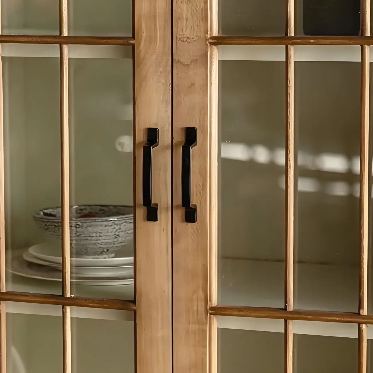 Vintage Wooden Arch Display Cabinet with Glass Doors for Home Image - 13 | homeyfad