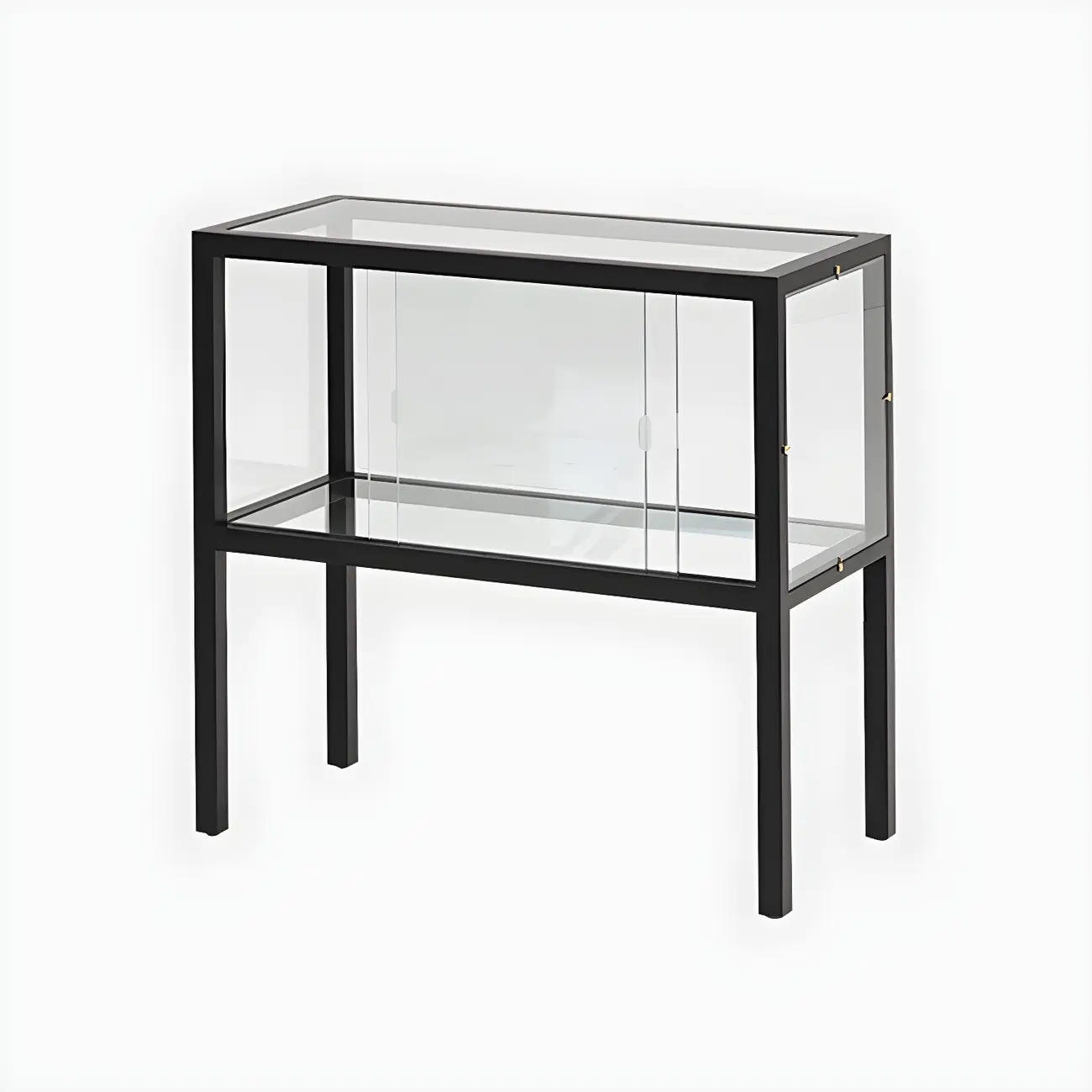 Modern Glass Display Cabinet with Metal Frame for Dining Room Image - 6 | homeyfad
