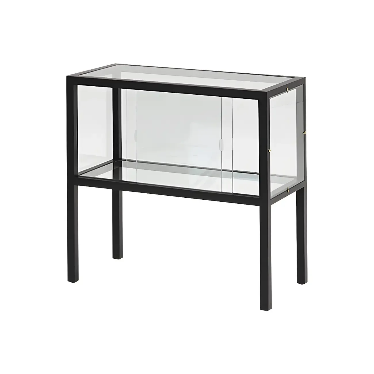 Modern Glass Display Cabinet with Metal Frame for Dining Room Image - 8