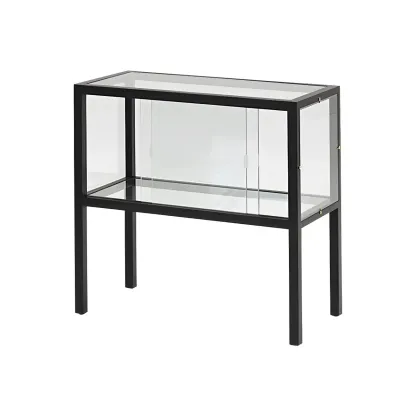 Modern Glass Display Cabinet with Metal Frame for Dining Room Image - 8
