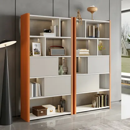 Minimalist Wooden Multi-shelf Display Cabinet for Home Image - 1