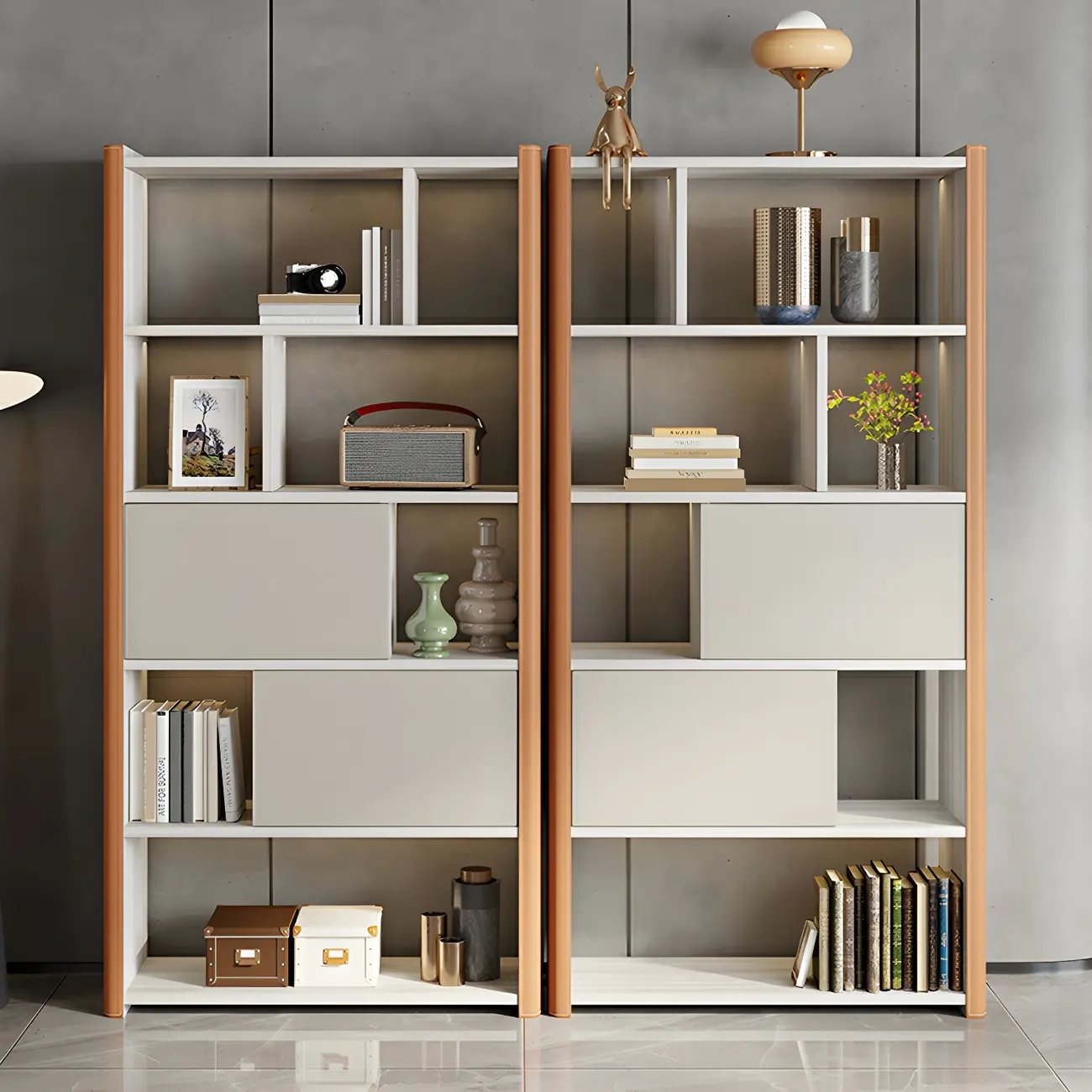 Minimalist Wooden Multi-shelf Display Cabinet for Home Image - 2 | homeyfad