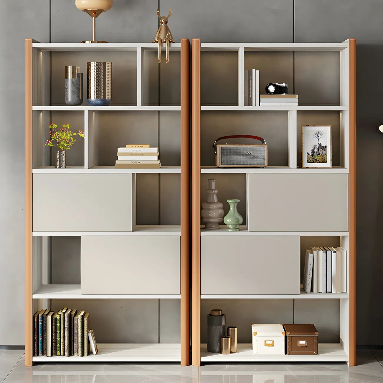 Minimalist Wooden Multi-shelf Display Cabinet for Home Image - 3 | homeyfad