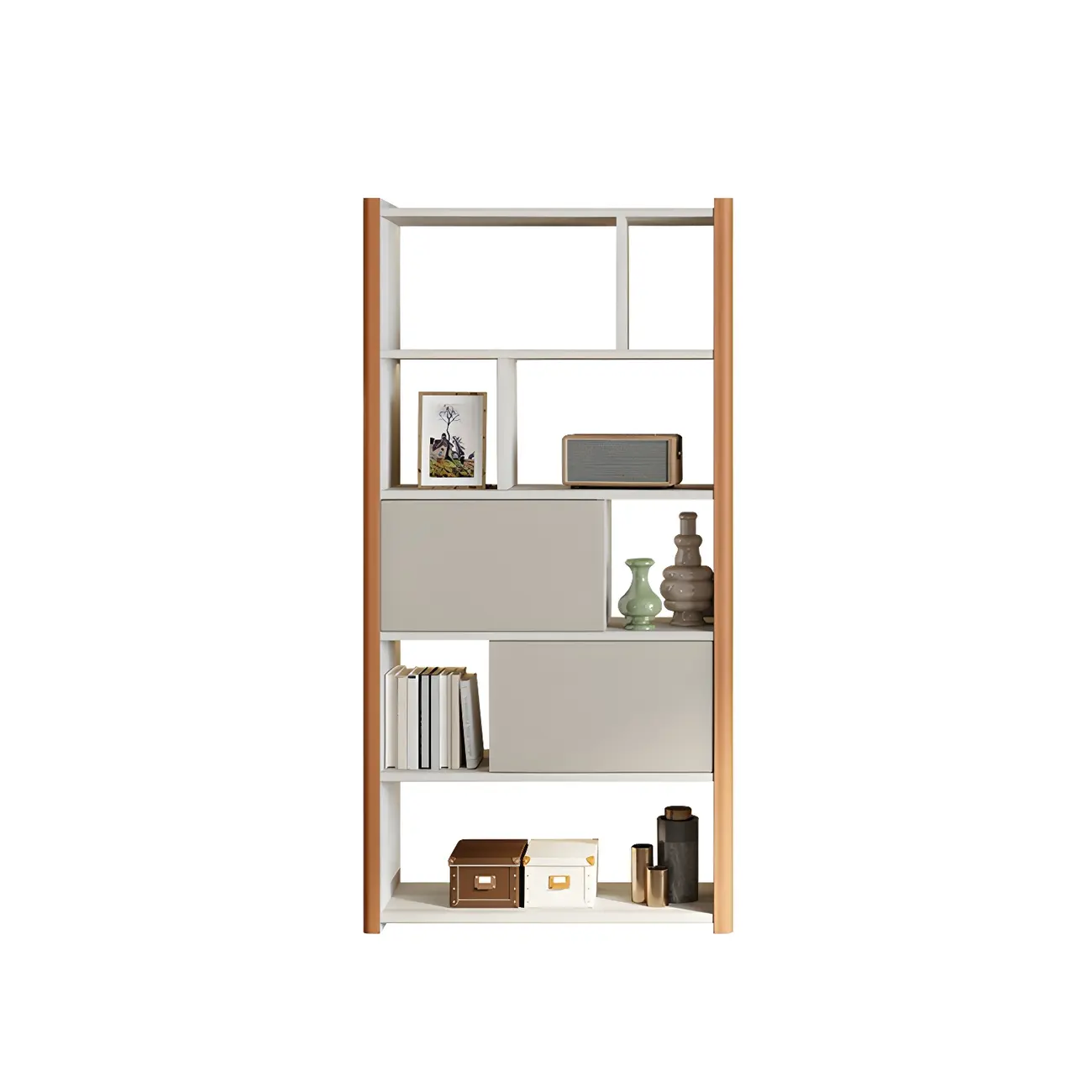 Minimalist Wooden Multi-shelf Display Cabinet for Home Image - 4 | homeyfad