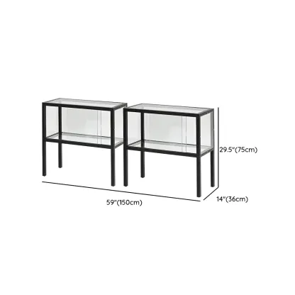 Modern Glass Display Cabinet with Metal Frame for Dining Room #size