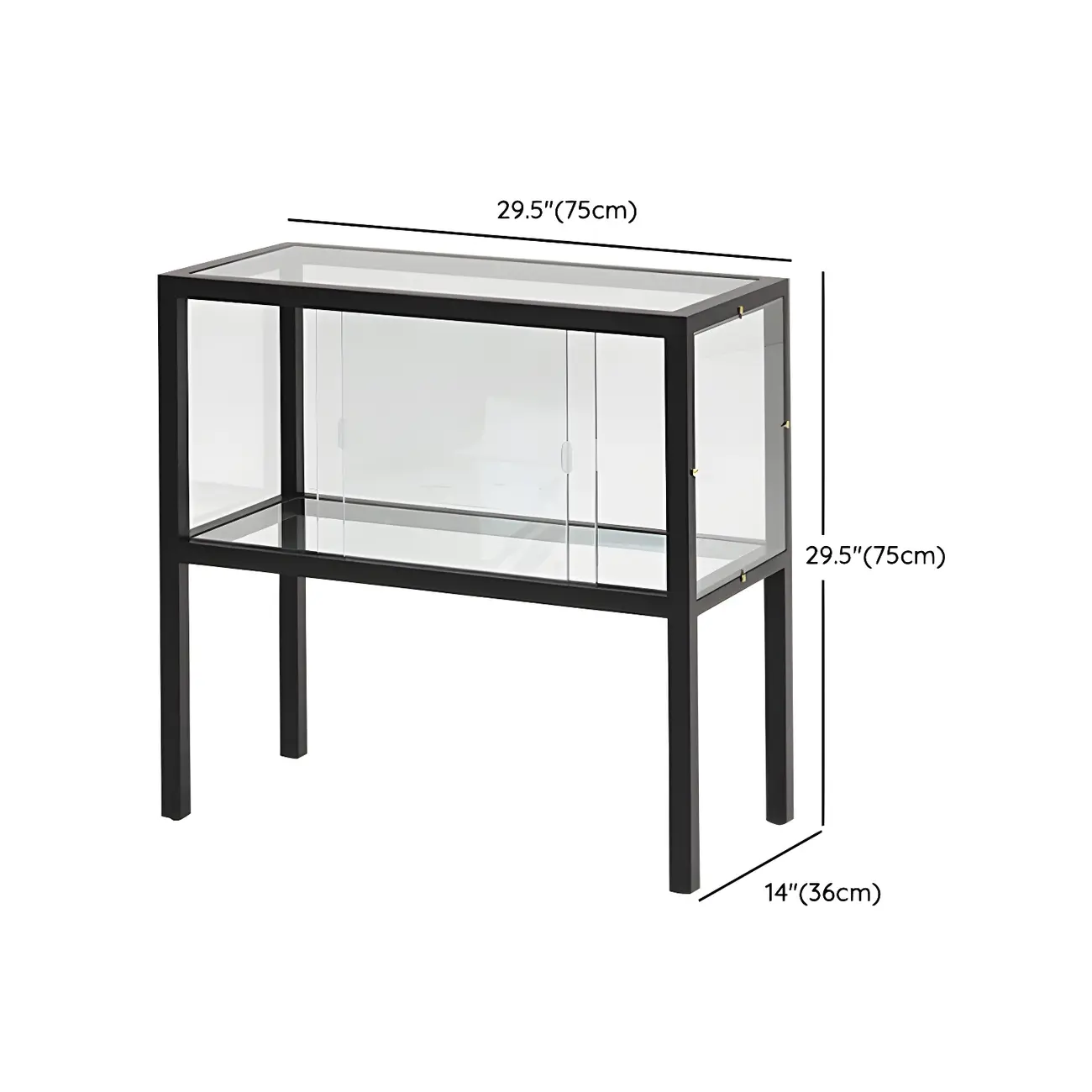 Modern Glass Display Cabinet with Metal Frame for Dining Room Image - 15 | homeyfad