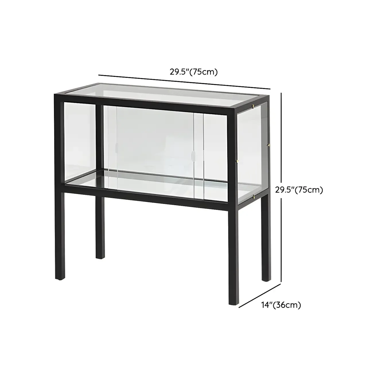Modern Glass Display Cabinet with Metal Frame for Dining Room Image - 15